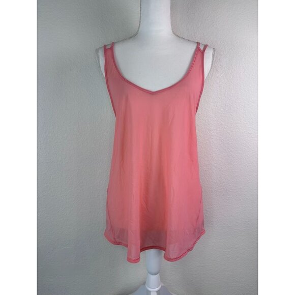 Lululemon women's 10 such a cinch tank in light coral mesh strappy back stretch - Picture 7 of 9